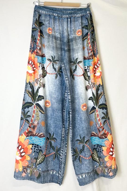 Pantalones Mujer DENIM BLUE Catherine S 300 LARGE PRINT DENIM MADAGASCAR Efashion Paris