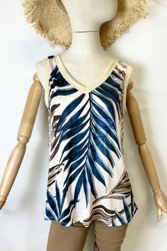 Camisetas sin mangas Mujer Navy blue Catherine S VP TOP TROPICALES  Efashion Paris