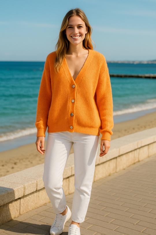 Cardigan Donna Orange Catherine S W50 CARDIGAN CHINE Efashion Paris