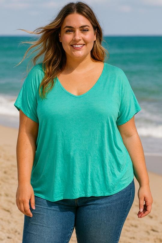 T-shirts Femme Turquoise vifs Catherine S 080 T-SHIRT FANNY Efashion Paris