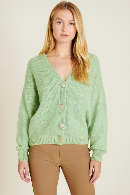 Gilets Femme Vert clair Catherine S 55 CARDIGAN OVERSIZE Efashion Paris