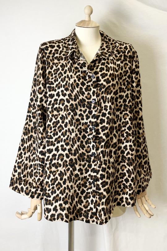 Chemises Femme Léopard beige Catherine S CREPE CHEMISIER LEOPARD BEIGE Efashion Paris