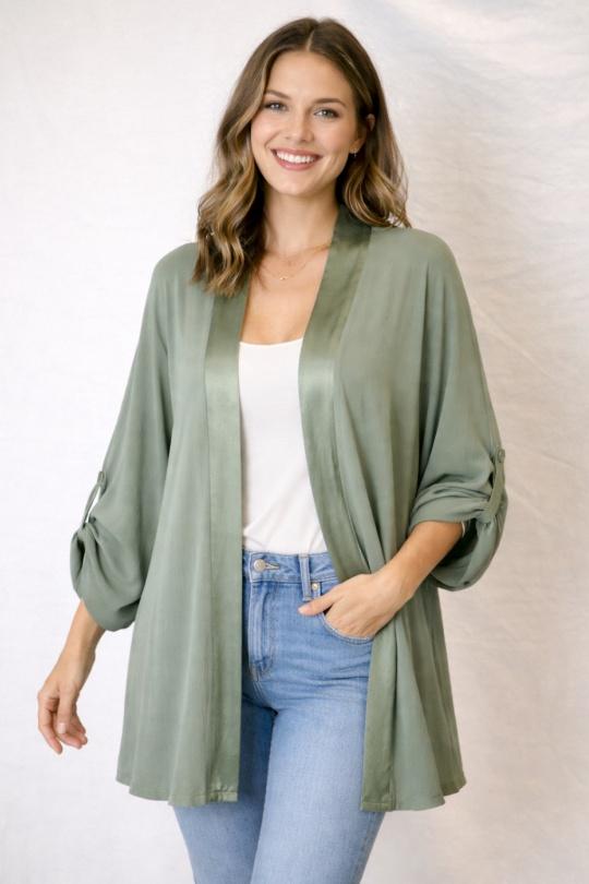 Gilets Femme Kaki Catherine S VISCOSA KIMONO Efashion Paris