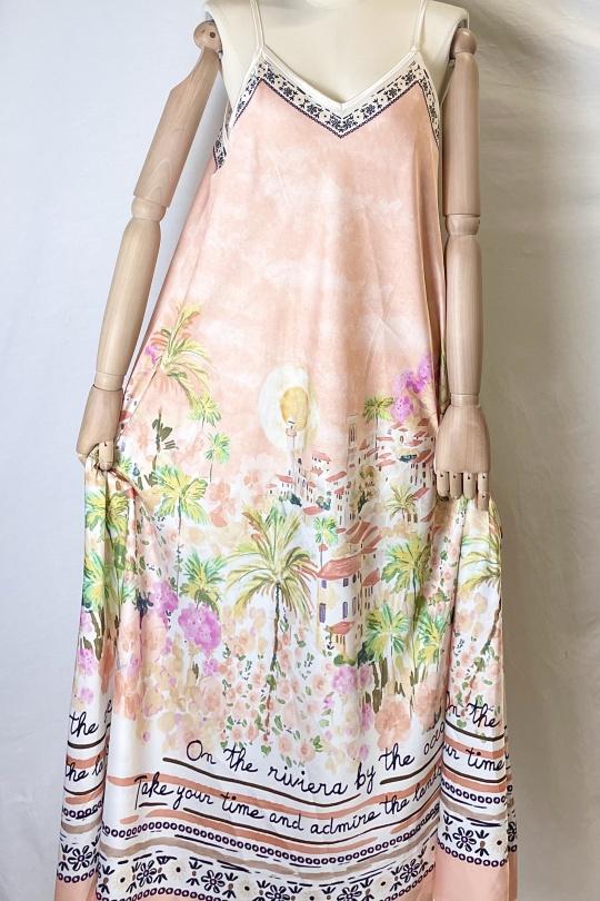 Robes longues Femme Rose Clair Catherine S 1001 RIVIERA MAXI DRESS Efashion Paris