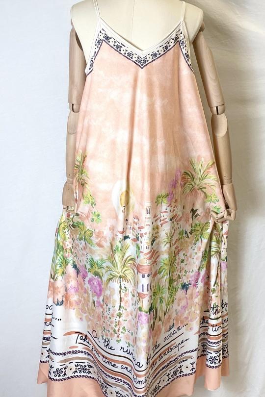 Robes longues Femme Rose Clair Catherine S 1001 RIVIERA MAXI DRESS Efashion Paris