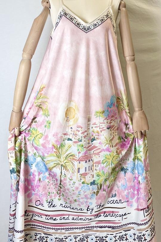 Robes longues Femme Rose Clair Catherine S 1001 RIVIERA MAXI DRESS Efashion Paris