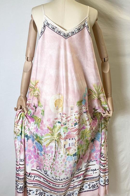 Robes longues Femme Rose Clair Catherine S 1001 RIVIERA MAXI DRESS Efashion Paris