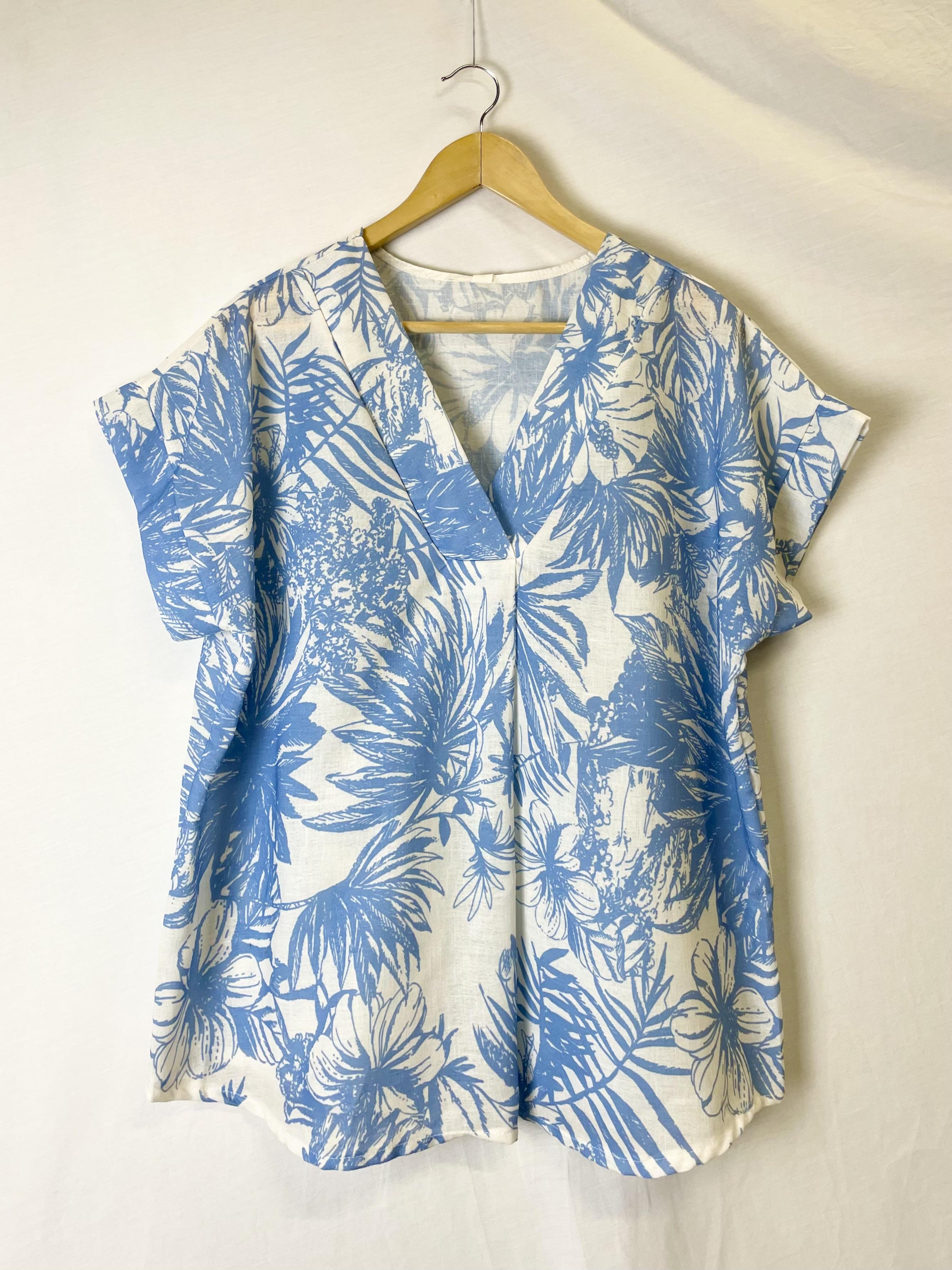 Blouses Women Light blue Catherine S ASAKO TROPICALES #c Efashion Paris