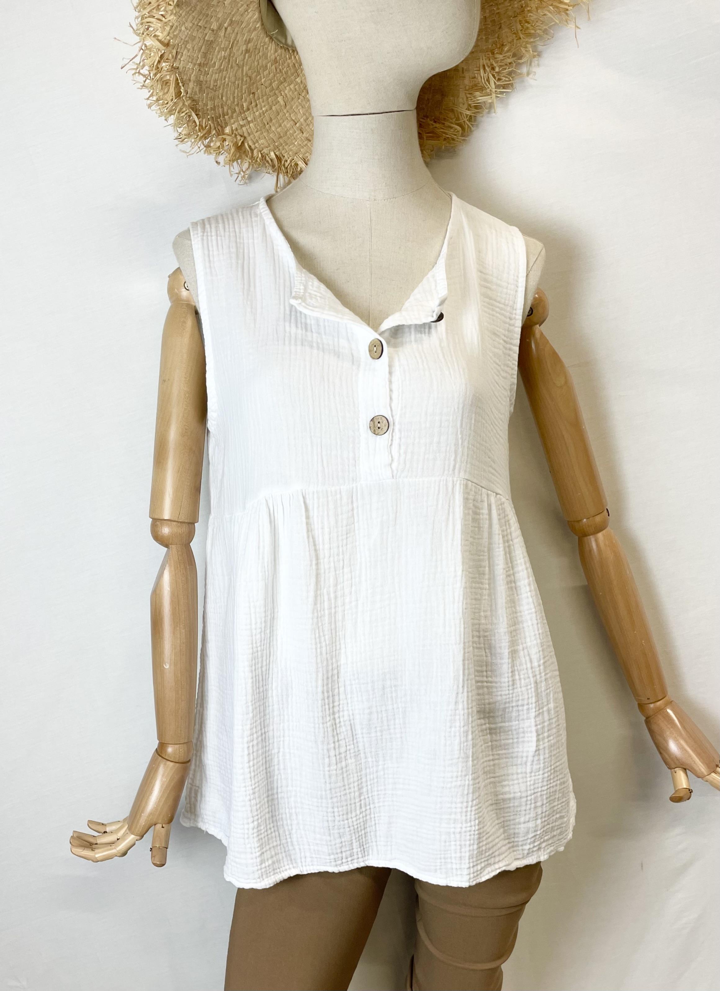 Débardeurs Femme Blanc Catherine S GZ100 DÉBARDEUR #c Efashion Paris