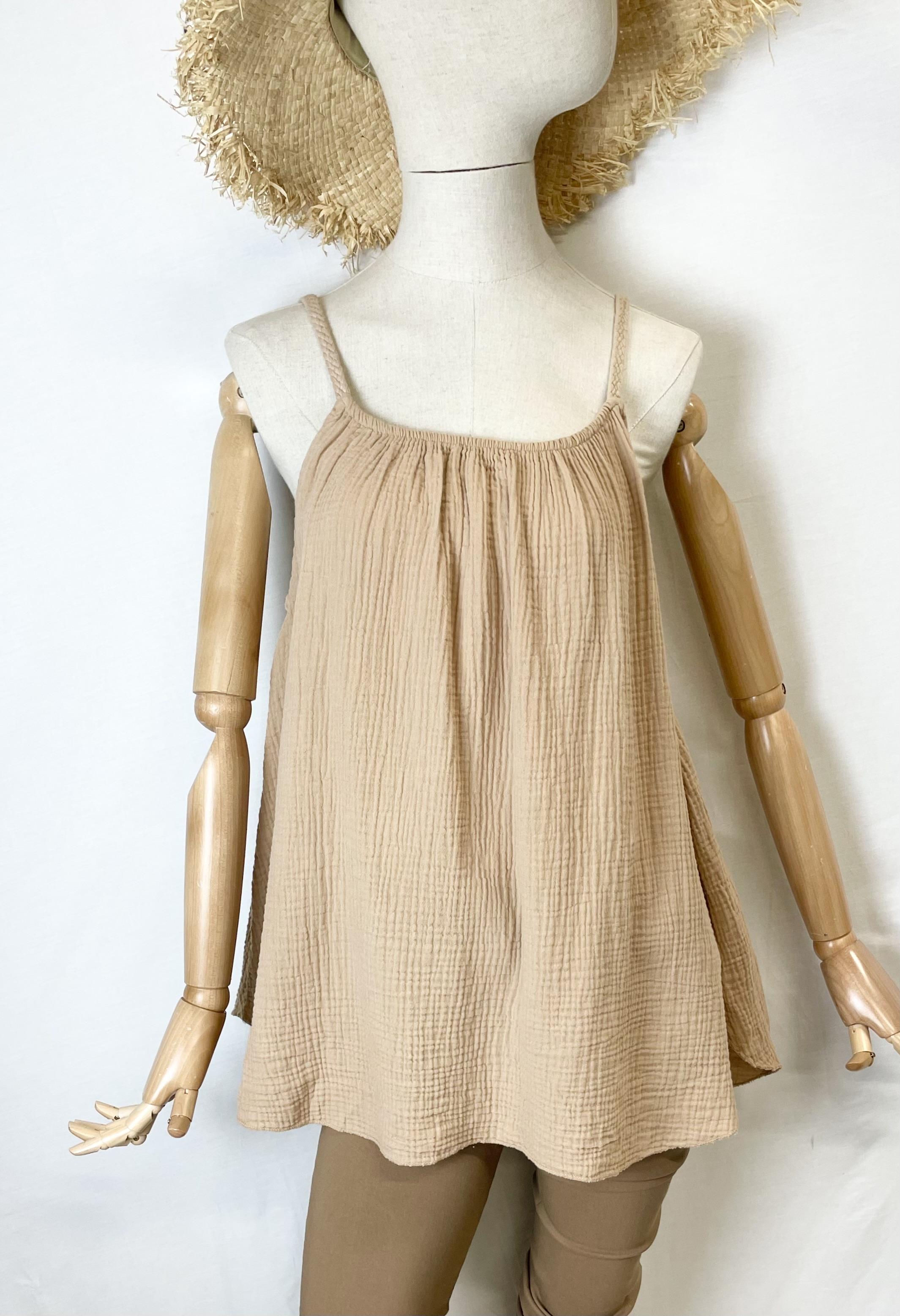Débardeurs Femme Tan Catherine S GZ100 TOP BRETELLES #c Efashion Paris