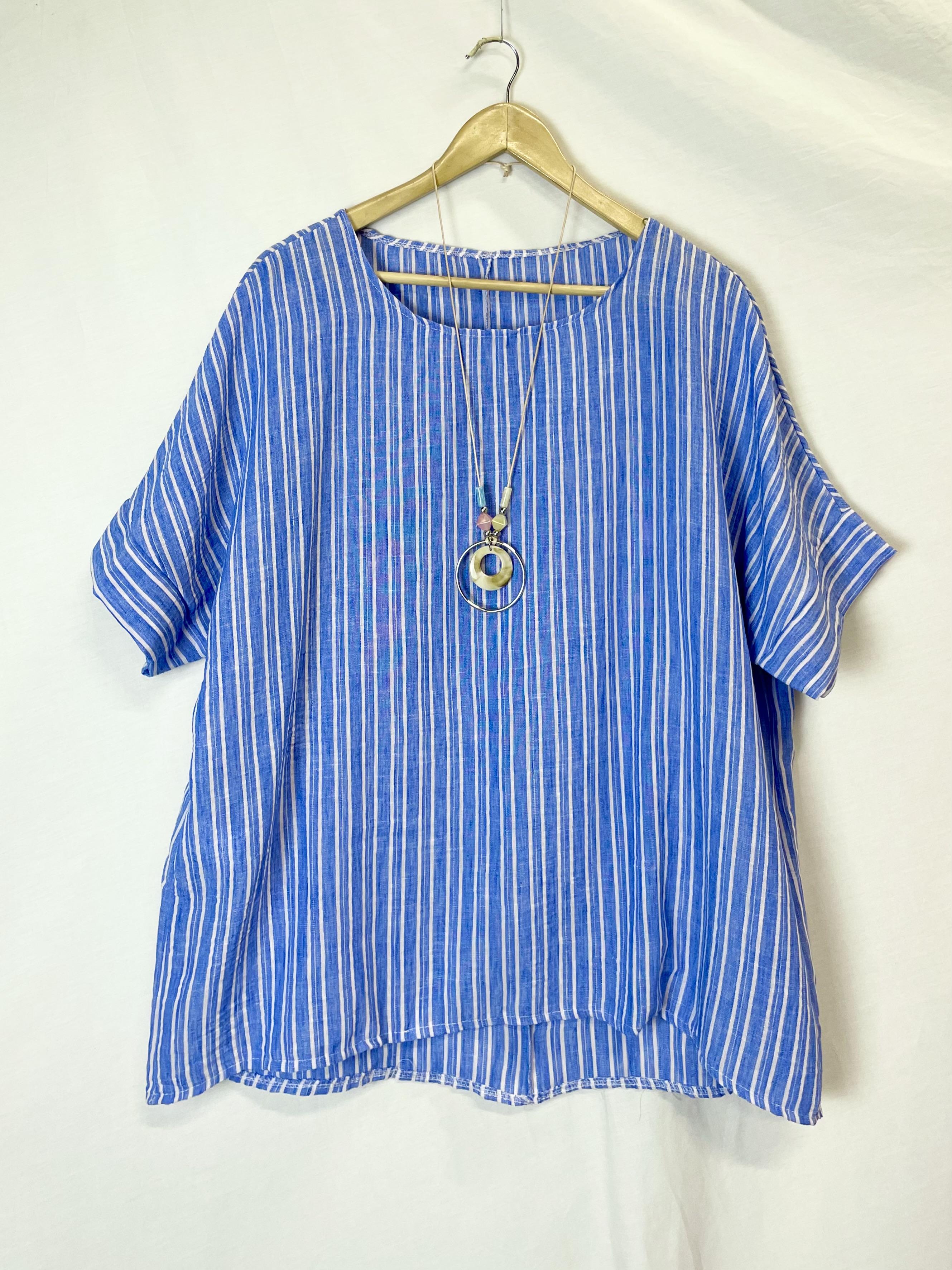 Blouses Femme Bleu roi Catherine S MIYAKO NECKLACE BLOUSE #c Efashion Paris
