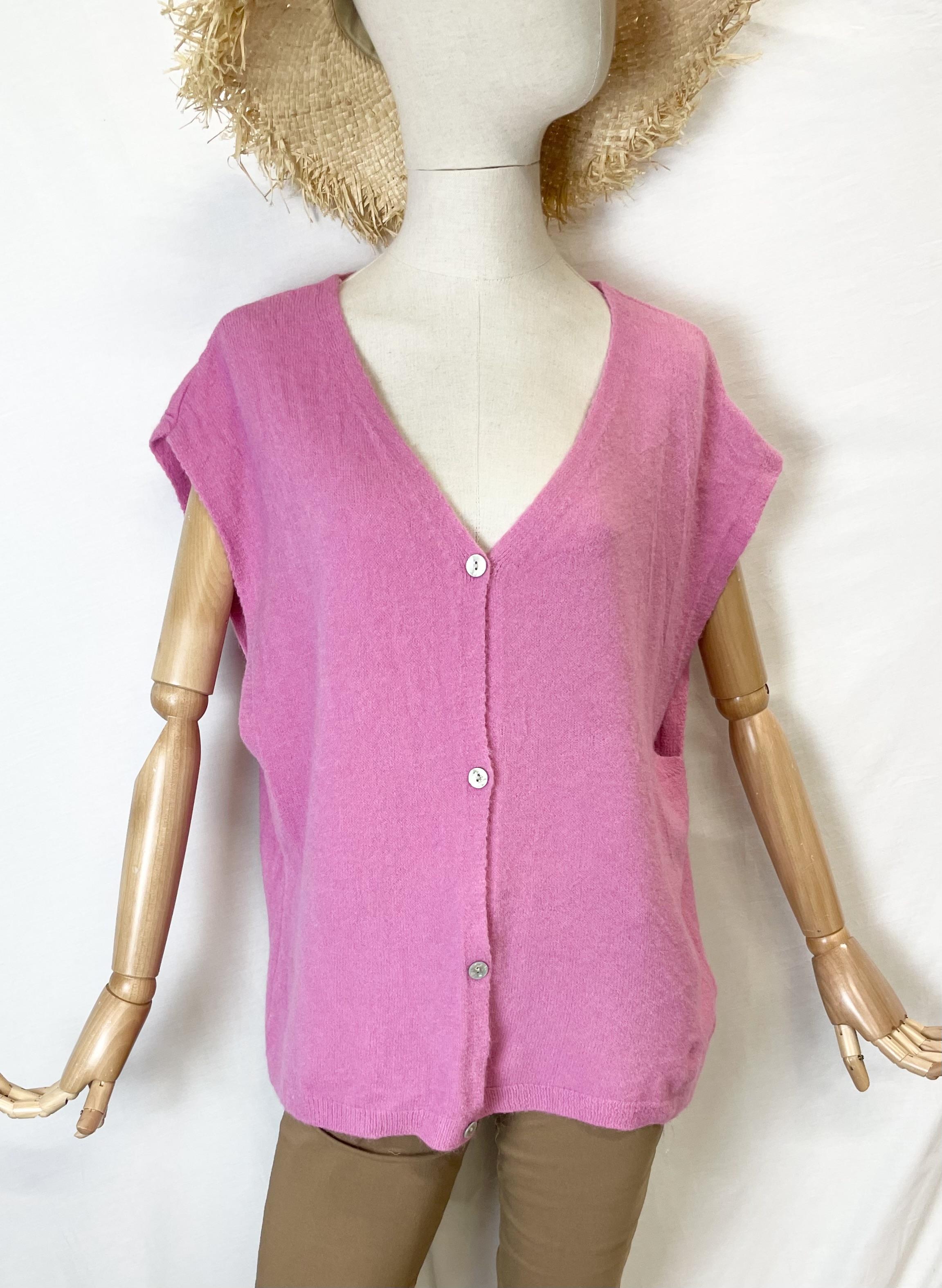 Gilets Femme Rose bonbon Catherine S 780 CARDIGAN BOUTONNÉE #c Efashion Paris