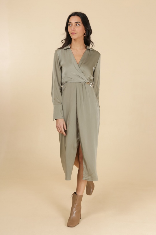 Midi dresses Women Khaki Rosa Fashion 735 Efashion Paris