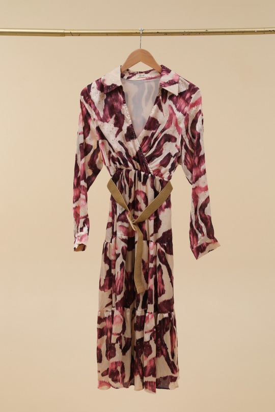 Vestidos largos Mujer Dark red Rosa Fashion 996 Efashion Paris