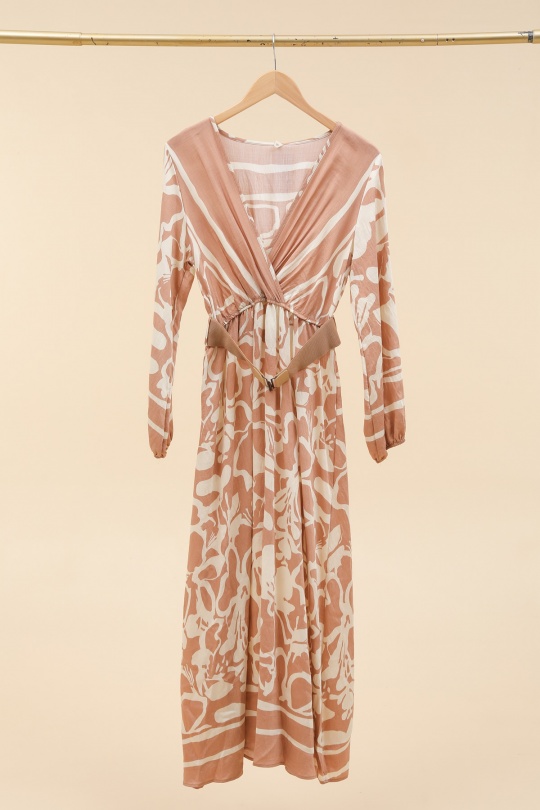 Vestidos largos Mujer Beige Rosa Fashion 1012 Efashion Paris