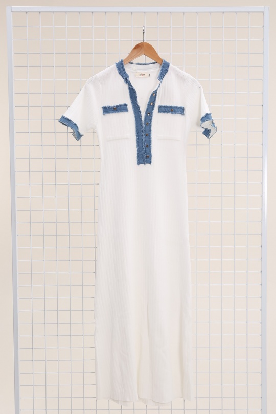 Midi dresses Women White Rosa Fashion 3091 Efashion Paris