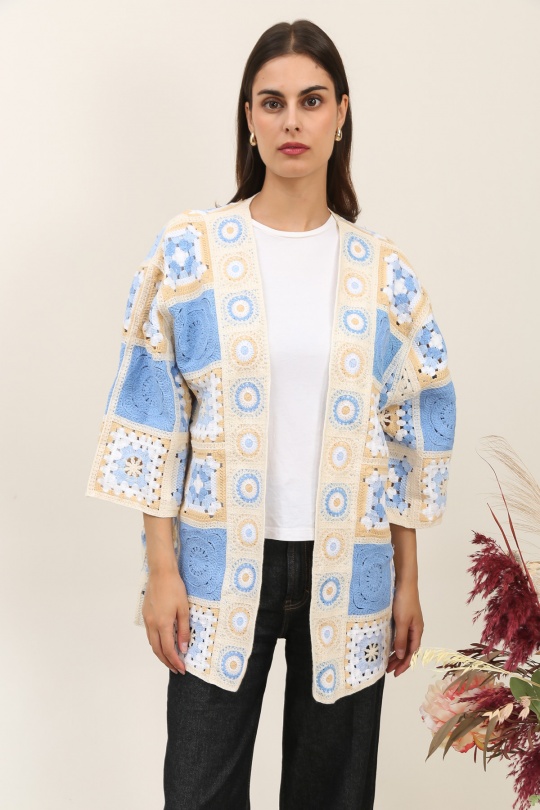 Cardigan Donna Light blue Rosa Fashion J505 Efashion Paris