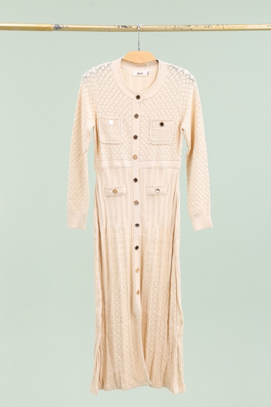 Robes mi-longues Femme Beige Rosa Fashion 3133 Efashion Paris