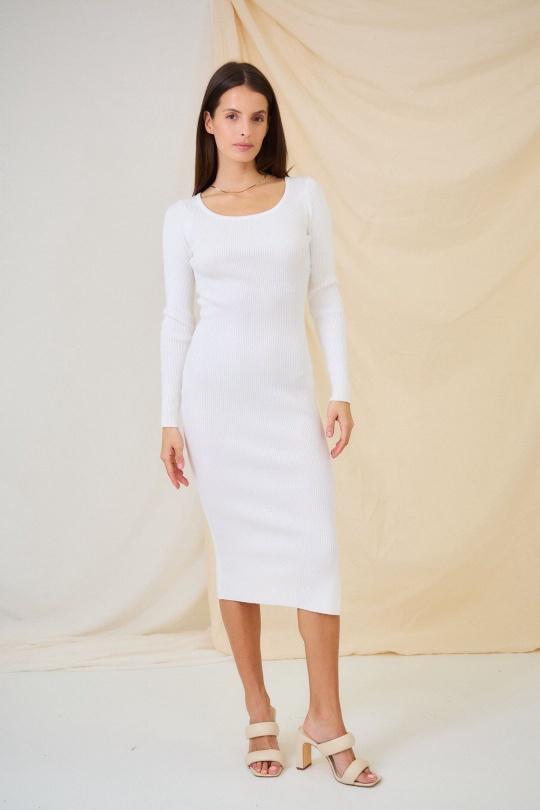 Vestidos a media pierna Mujer White Rosa Fashion 3018 Efashion Paris