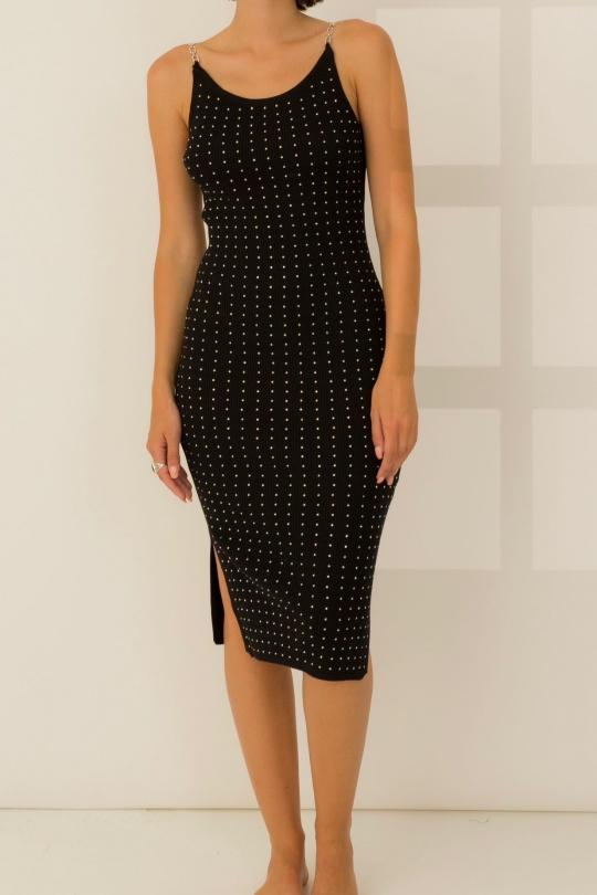 Vestidos a media pierna Mujer Black Rosa Fashion 3015 Efashion Paris