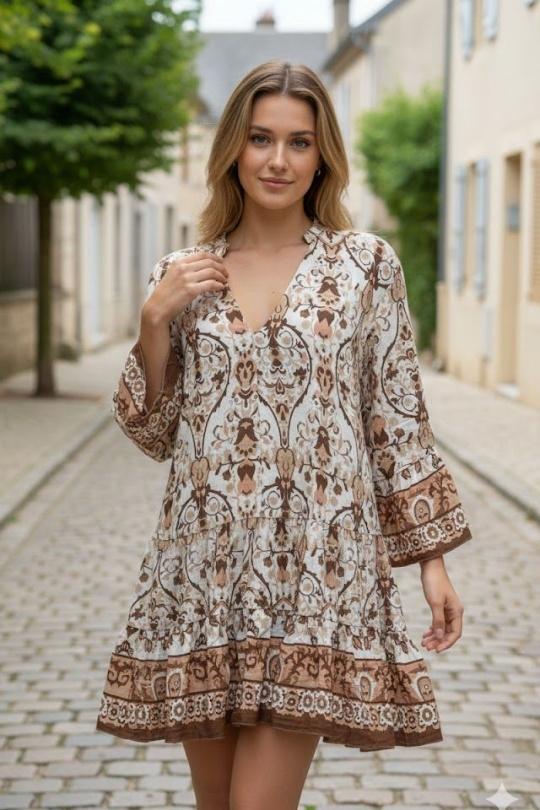 Robes courtes Femme Camel Rosa Fashion H055 Efashion Paris