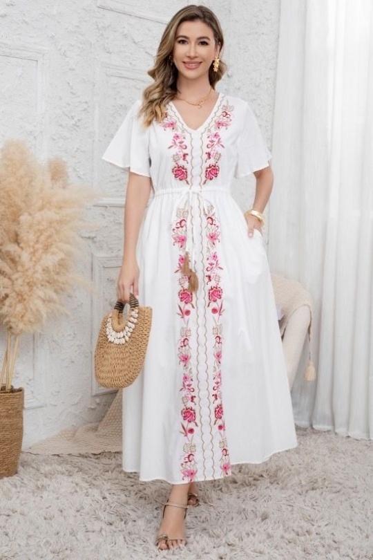 Robes longues Femme Blanc Rosa Fashion 1133 Efashion Paris