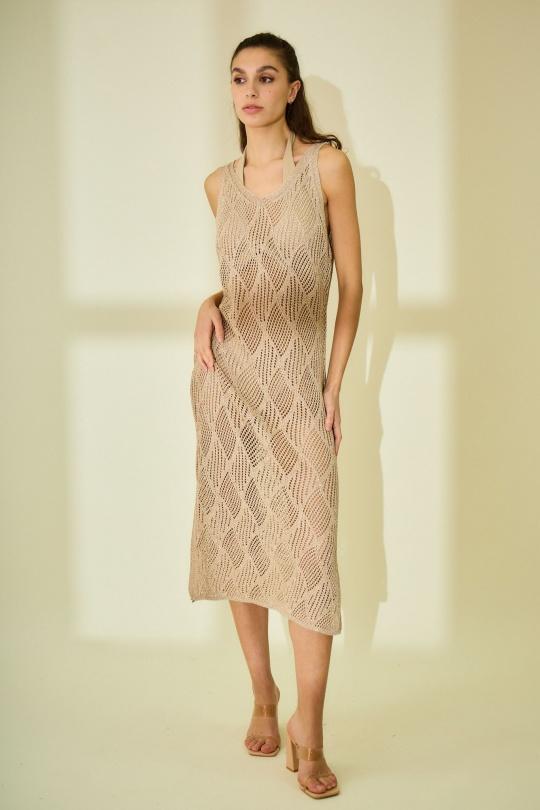 Robes mi-longues Femme Doré Rosa Fashion P63011 Efashion Paris