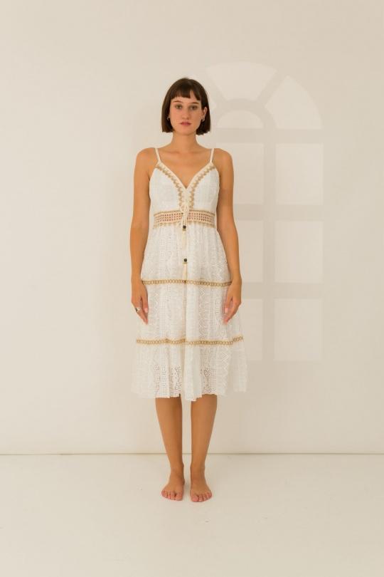 Robes mi-longues Femme Beige Rosa Fashion 2375 Efashion Paris