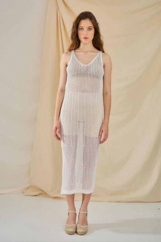 Robes longues Femme Blanc Rosa Fashion C42014 Efashion Paris