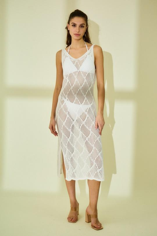 Robes mi-longues Femme Blanc Rosa Fashion Q72543 Efashion Paris