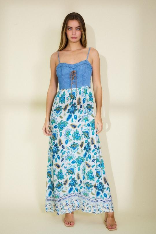 Abiti maxi Donna Blue Rosa Fashion 073-8 Efashion Paris