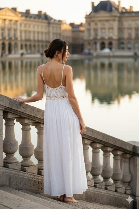 Robes longues Femme Noir/blanc Rosa Fashion H22 Efashion Paris