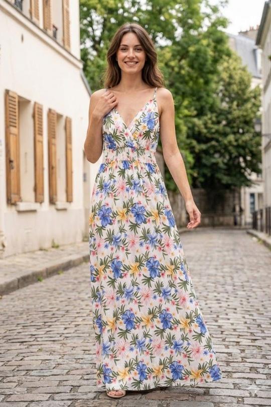 Robes longues Femme Blanc Rosa Fashion RF125 Efashion Paris