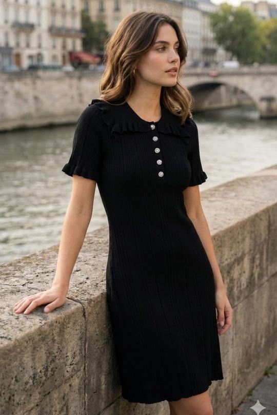 Robes courtes Femme Noir Rosa Fashion 3221 Efashion Paris