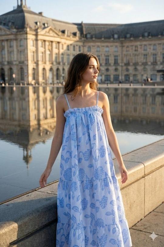 Robes mi-longues Femme Bleu Rosa Fashion RA02 Efashion Paris