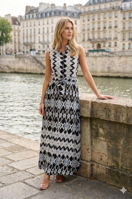 Robes longues Femme Noir Rosa Fashion 614-3 Efashion Paris