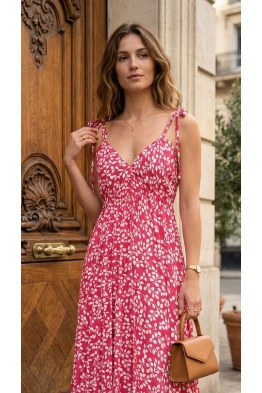 Robes mi-longues Femme Fushia Rosa Fashion RF2327-5 Efashion Paris