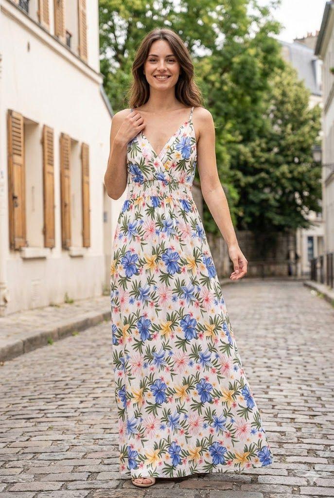 Robes longues Femme Blanc Rosa Fashion RF125 #c Efashion Paris