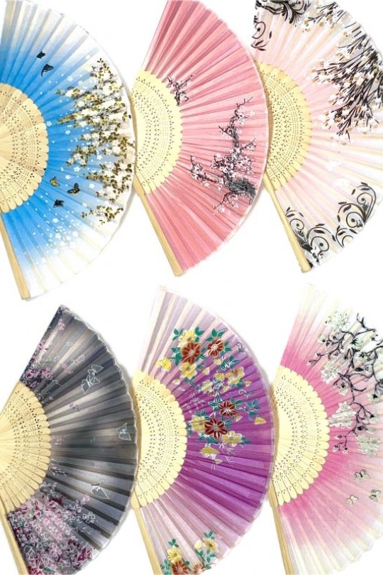 Fans Accessori Multicolor LINETA EVENTAIL 2 BOIS IMPRIMÉ FLEUR Efashion Paris