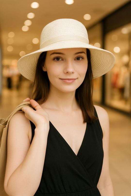 Chapeaux Accessoires Beige LINETA MA-10 CHAPEAU VISIÈRE AVEC NOEUD Efashion Paris