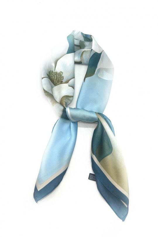 Foulards Accessoires Multicolore LINETA D-174 FOULARD TOUCHE SOIE 70X70 MOTIF FLEURI  Efashion Paris
