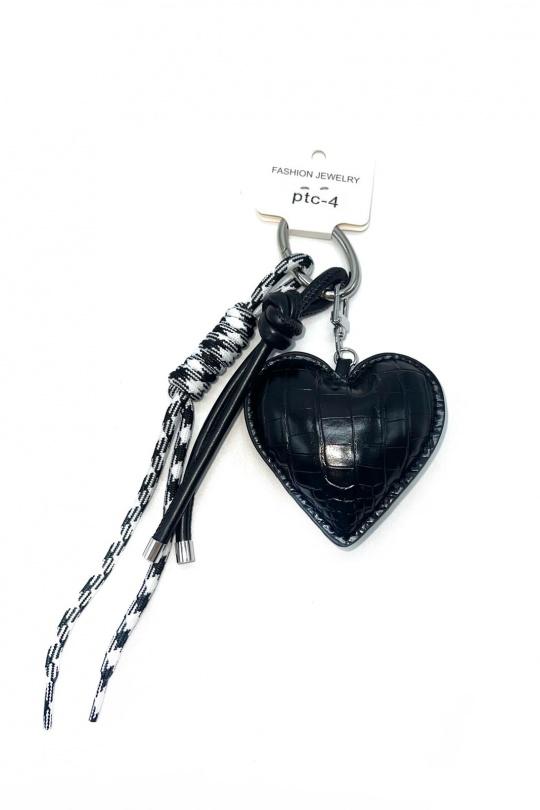 Portachiavi Accessori Black LINETA PTC-4 PORTE CLÉ TENDANCE MOTIF COEUR  Efashion Paris