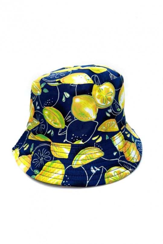 Chapeaux Accessoires Bleu LINETA BOB XW2028 MOTIF CITRON ANANAS Efashion Paris