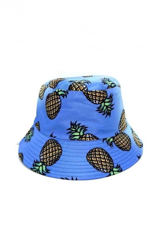 Chapeaux Accessoires Bleu ciel LINETA BOB XW2028 MOTIF CITRON ANANAS Efashion Paris