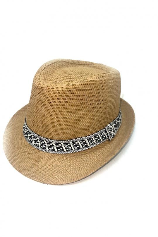 Chapeaux Accessoires Camel LINETA JD2-22 CHAPEAU AVEC BORDURE MOTIF AZTÈQUE  Efashion Paris