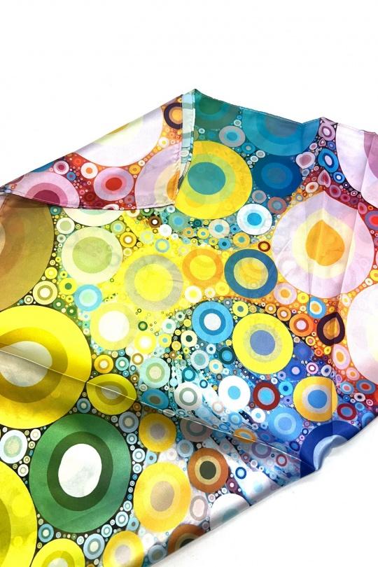 Foulards Accessoires Multicolore LINETA #47 FOULARD TOUCHE SOIE 70X70 MOTIF CHAT  Efashion Paris