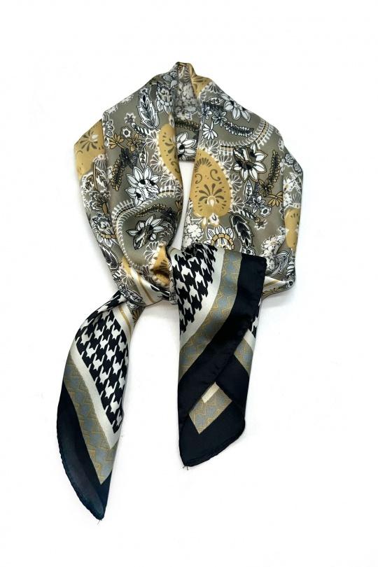 Fulares Complementos Black LINETA D-143 FOULARD TOUCHE SOIE 70X70 Efashion Paris