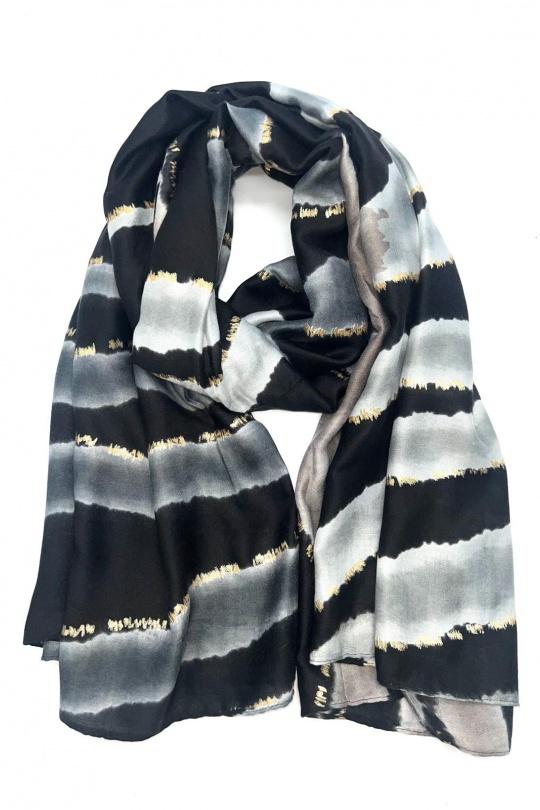 Écharpes Accessoires Beige LINETA HH-293 FOULARD IMPRIMÉ AVEC LUREX Efashion Paris