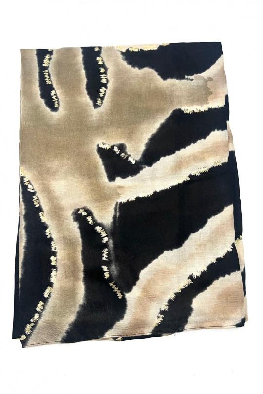 Écharpes Accessoires Beige LINETA HH-293 FOULARD IMPRIMÉ AVEC LUREX Efashion Paris