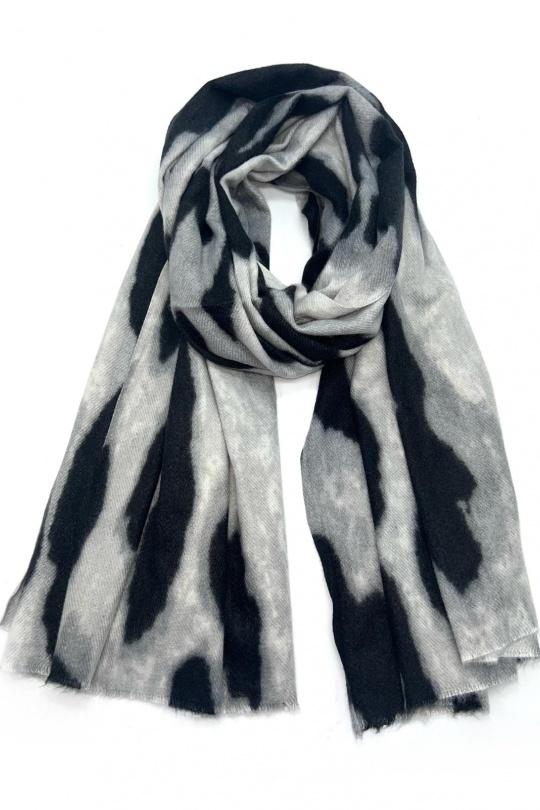 Bufandas Complementos Black LINETA HH-299 ECHARPE IMPRIMÉ MOTIF LEOPARD  Efashion Paris
